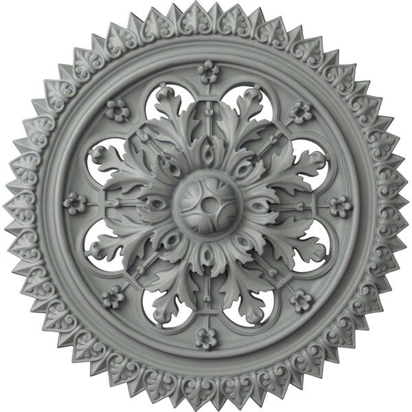 Ekena Millwork York Ceiling Medallion (Fits Canopies up to 3 5/8"), 21 5/8"OD x 2 1/2"P, Primed White CM21YO - main